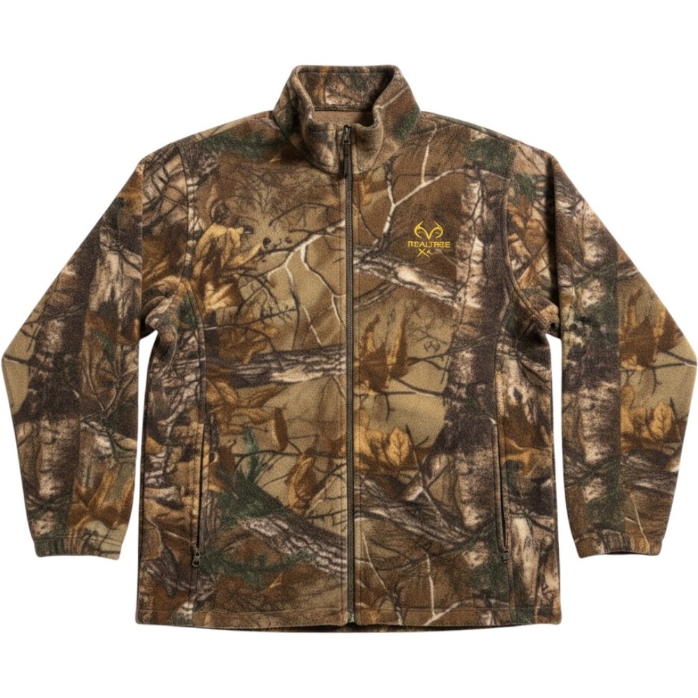 Realtree Fleece Jacket Mens Large Camo Excellent Full Zip Xtra Camouflage 2750RT